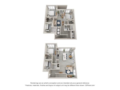 Floor plan for 3 beds, 3 baths, 1811 sqft